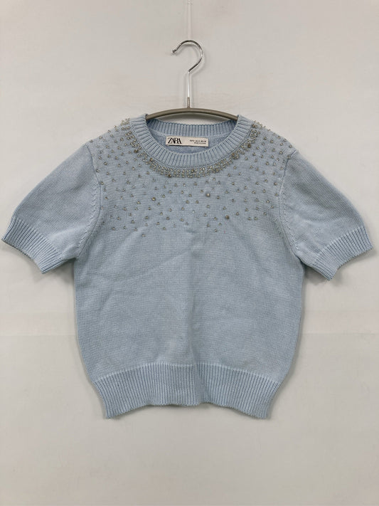 ZARA/ザラ/ニット/セーター/トップス/スカイブルー/S
