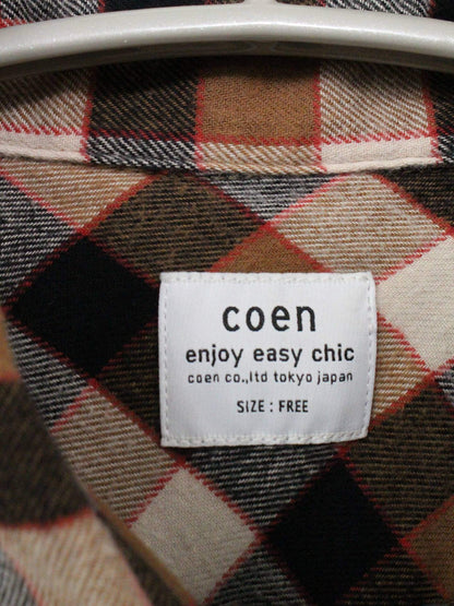 coen/シャツワンピース/ワンピース/ドレス/ブラウン/FREE