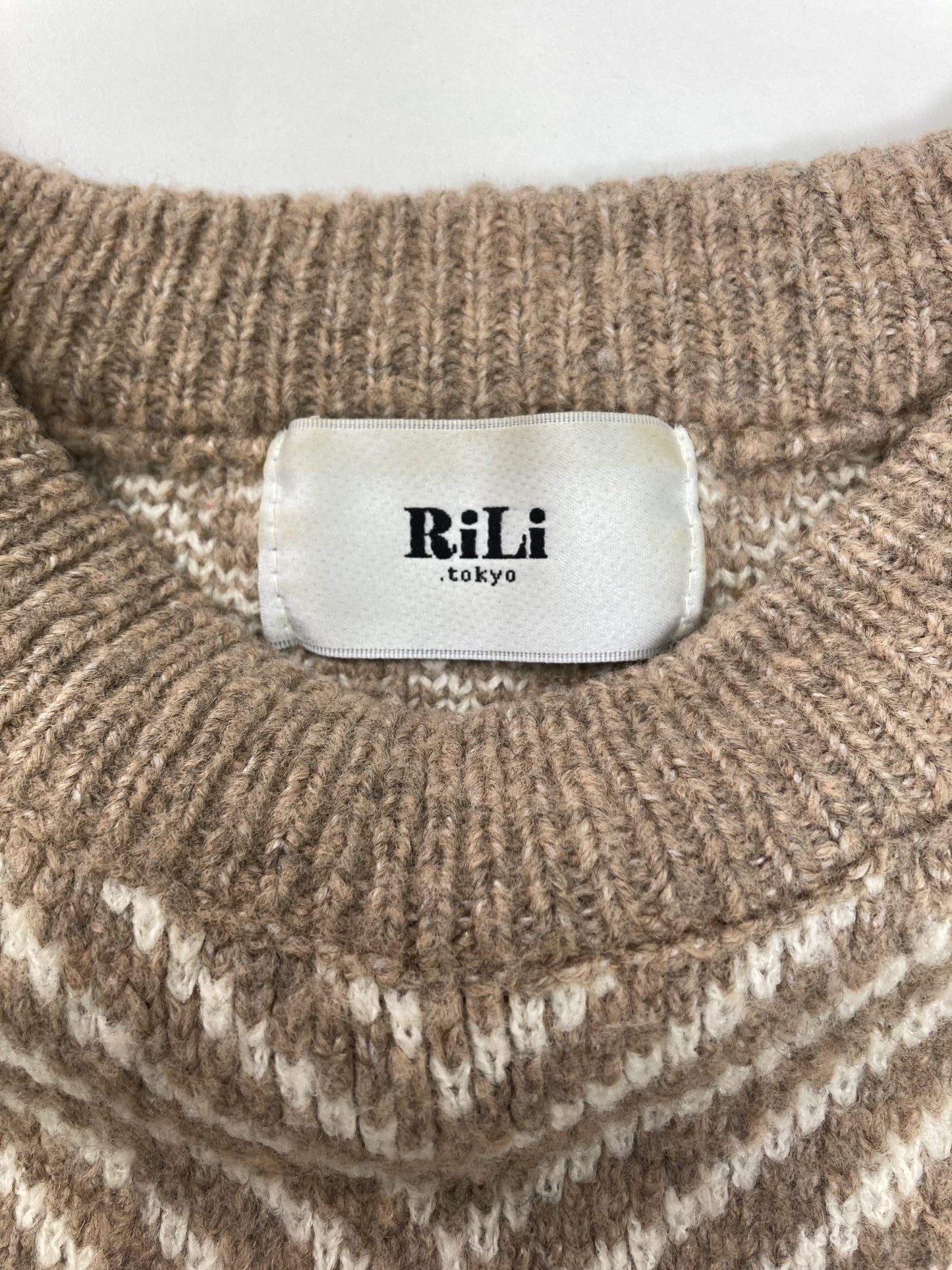 RiLi/リリ/ニット/セーター/トップス/ベージュ/FREE