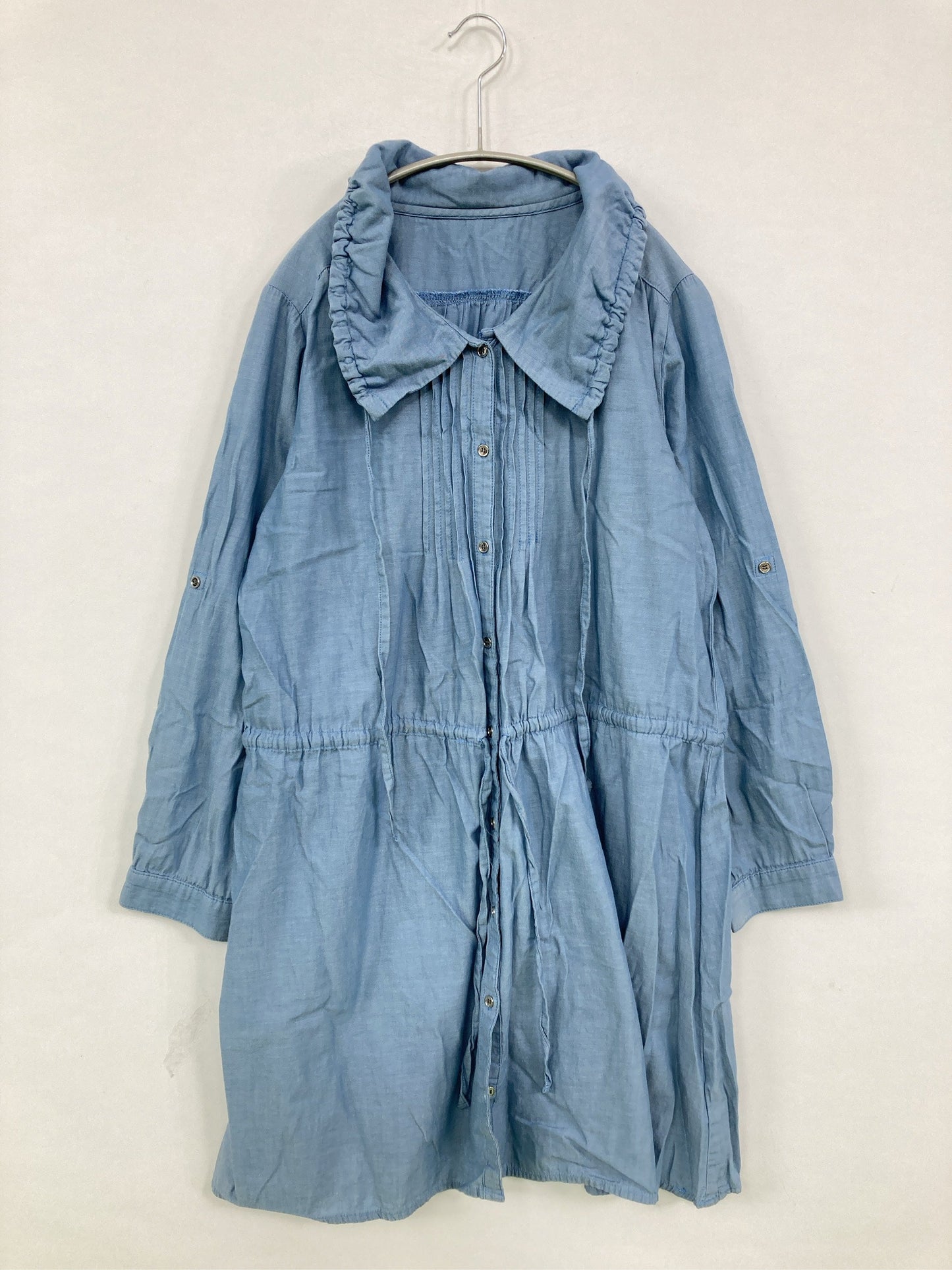 n,/エヌコンマ/シャツワンピース/ワンピース/ドレス/ブルー/L