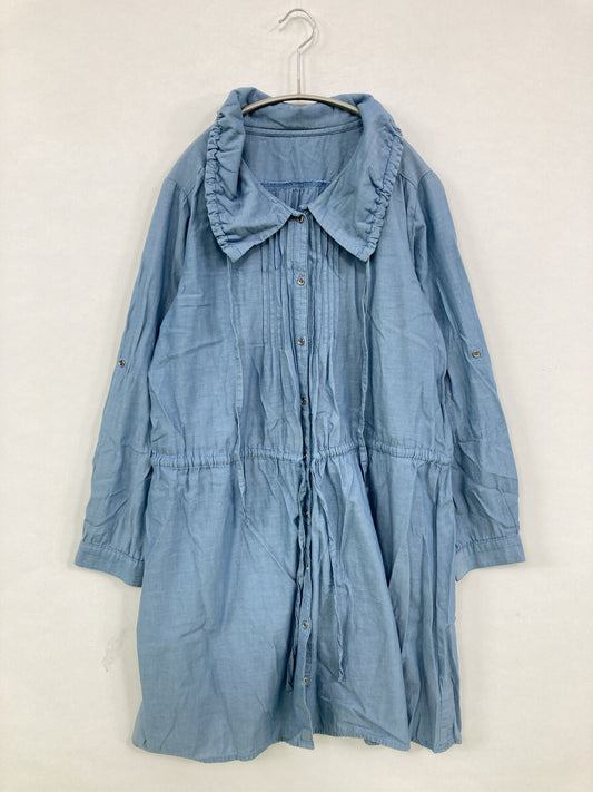 n,/エヌコンマ/シャツワンピース/ワンピース/ドレス/ブルー/L