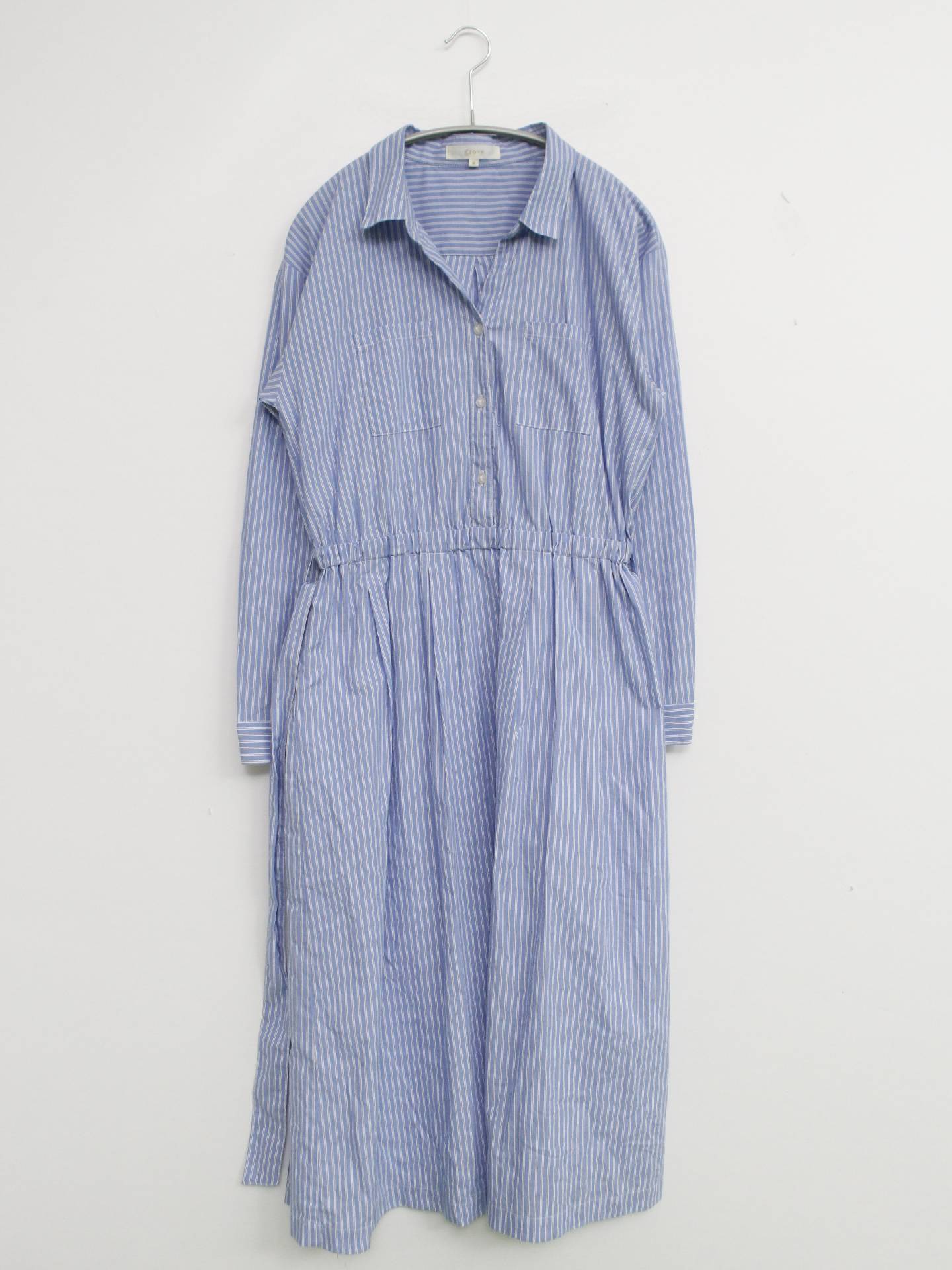grove/グローブ/シャツワンピース/ワンピース/ドレス/ブルー/M