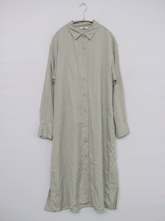 UNIQLO/ユニクロ/シャツワンピース/ワンピース/ドレス/ライトグリーン/L